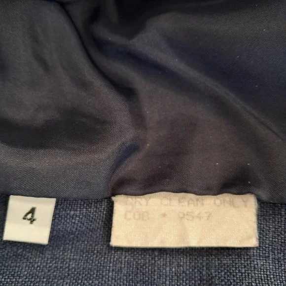 International Scene 4 Vintage Blue Zip Front Linen Utility Jacket Made in Russia - Picture 5 of 6